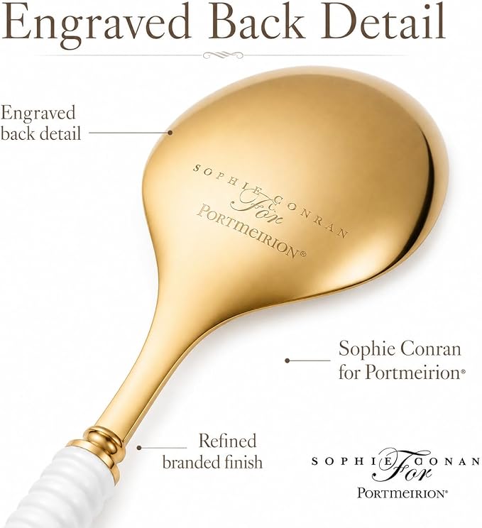 Portmeirion Sophie Conran Gold Salad Server Set | 2-Piece Flatware Serving - Image 6