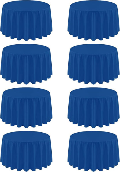 8 Pack Round Tablecloth 90 Inch Royal Blue Tablecloth for Round Tables, Washable Polyester Table Cloth Stain and Wrinkle Resistant Decorative Table Cover for Wedding Party Dining Banquet