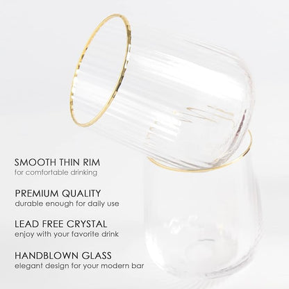 Lysenn Stemless Wine Glasses Set of 4 - Image 3