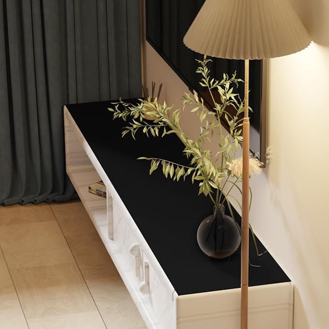 Desk Cover - 16x36 Inch Waterproof Anti Overflow Can Cover Up Defects Protect The Surface of Furniture from Scratches Can Be Used for Dresser Bedside Table(Black+Black 16x36)