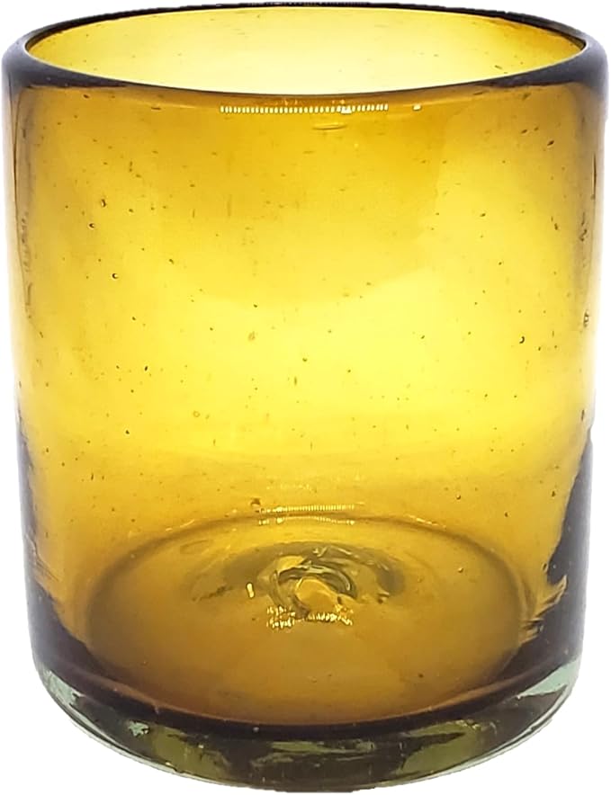 Solid Amber 9 oz Short Tumblers, Recycled Glass, Toxin-Free - Image 2