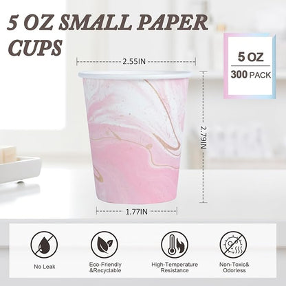 5oz Bathroom Paper Cups, 300 Pack Disposable Mouthwash Cups | Leak-Proof - Image 2
