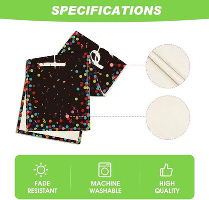Artoid Mode Polka Dot Black Happy Birthday Table Runner, Seasonal Halloween - Image 5