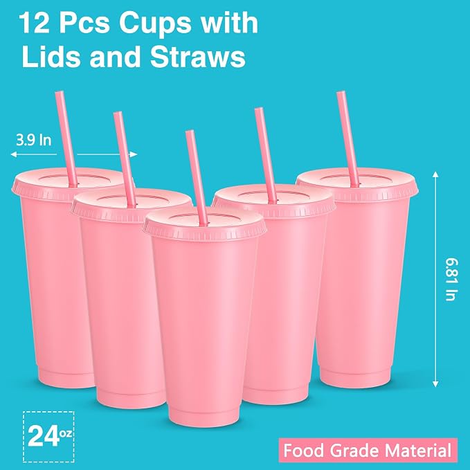 Amyhill 12 Pcs Reusable Plastic Cup - Image 2