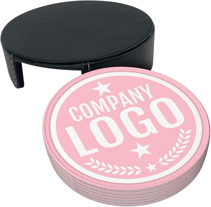 Custom Leather Coasters with Logo - Image 3