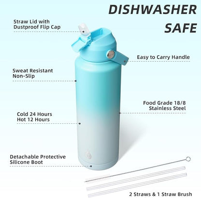 BJPKPK 40oz Insulated Water Bottle, Stainless Steel Bottle - Image 3