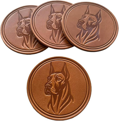 Dog Breed Leather Coasters – Premium Full Grain Table Protectors - Image 2