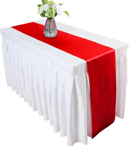 12 Pack Red Table Runners, Satin Table Runner 12x108 Inches Long, Silk and - Image 7