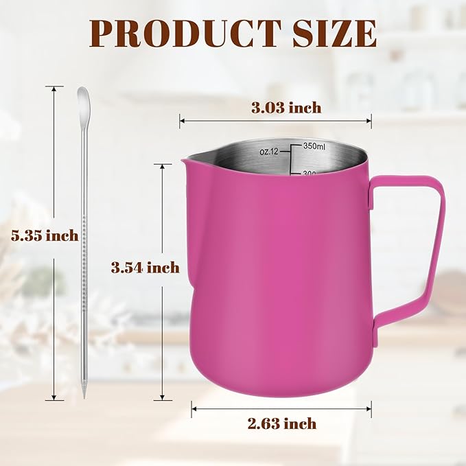 Amrules Milk Frothing Pitcher, 12 oz Milk Frother Cup - Image 2