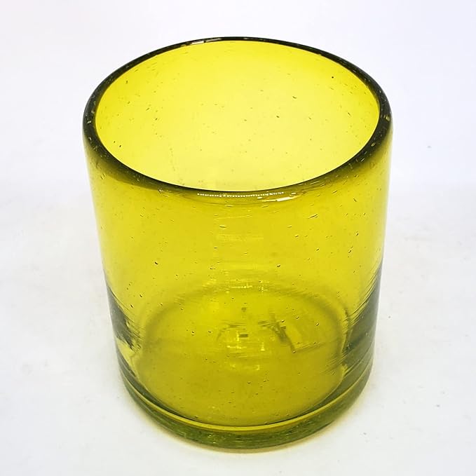 Solid Yellow 9 oz Short Tumblers, Recycled Glass, Toxin-Free - Image 4