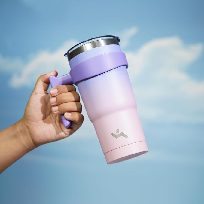 Konokyo 20 oz Tumbler with Handle and Straw, Insulated Travel Mug | Pastel - Image 5