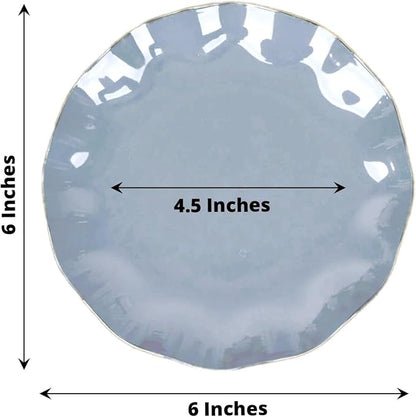 Efavormart 10 Pack | Dusty Blue 6" Round Plastic Dessert Salad Plates, - Image 3