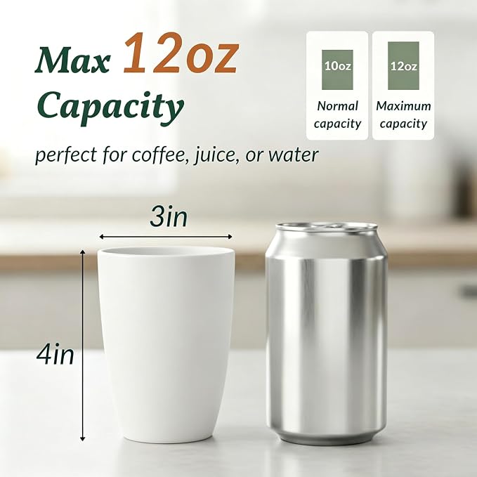 Homienly Wheat Straw Cups 12oz Unbreakable & Easy to Clean Cups Reusable - Image 2