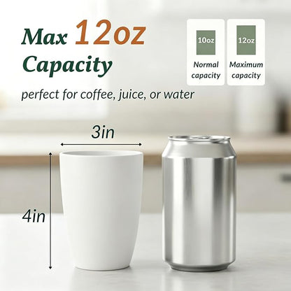 Homienly Wheat Straw Cups 12oz Unbreakable & Easy to Clean Cups Reusable - Image 2