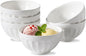 12 oz Ice Cream Bowls Set of 6, 4.5" Small Ceramic Dessert Bowls | White Lotus by THRYVONA