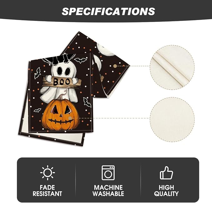 Artoid Mode 210 GSM Halloween Table Runner 13x120 Inch Home Party Decor | Polka - Image 5
