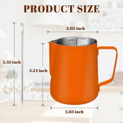 Amrules Milk Frothing Pitcher, 12 oz Milk Frother Cup - Image 2