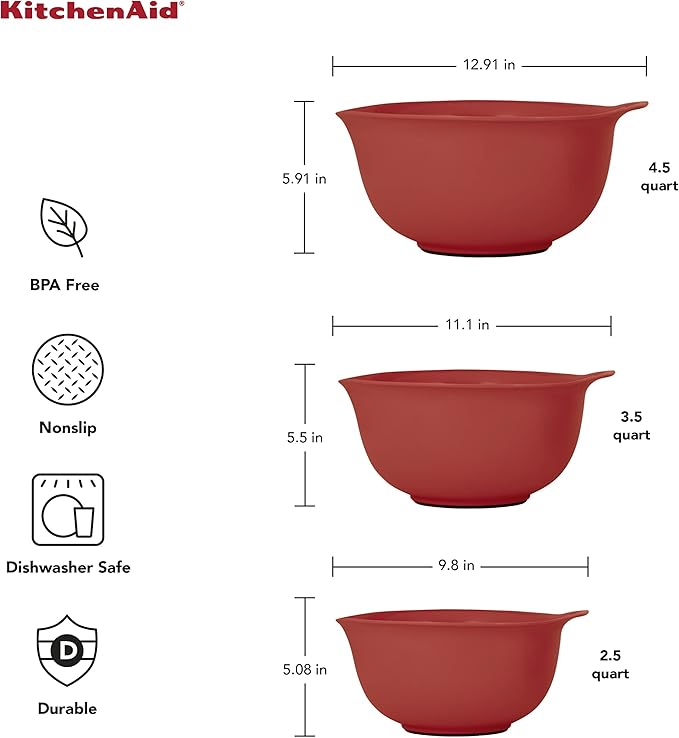 KitchenAid Universal Mixing Bowls, Empire Red - Image 3