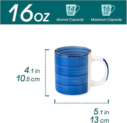 vancasso Bonita Ceramic Coffee Mug Set of 6, 16 Oz Coffee Cups - Image 2