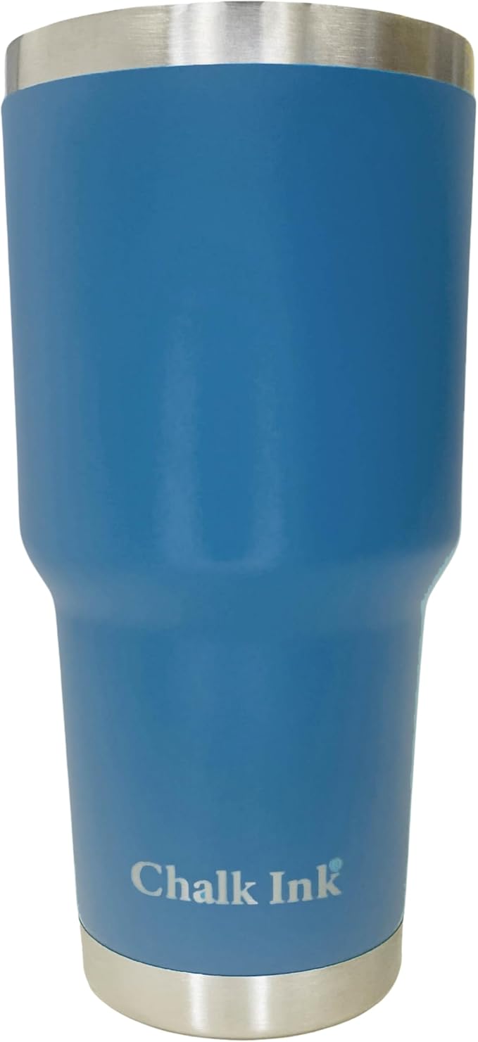 Chalk Ink 30 oz Stainless Steel Tumbler – Insulated Coffee Mug and Water Cup – by ChalkInk