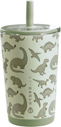 HydroJug Everyday Tumbler 14 oz – Ceramic-Lined Insulated Tumbler with Straw and Soft-Touch Lid, Cup Holder Friendly, Double-Wall Vacuum Insulation, Reusable Travel Cup – Dinosaur