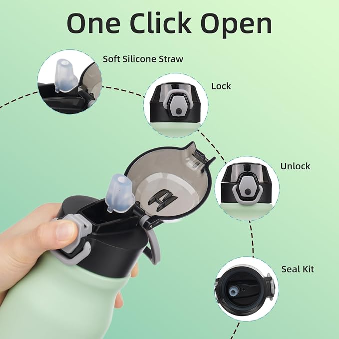 BJPKPK 25 oz Insulated Water Bottle, Stainless Steel Flask | Leak Proof Locking - Image 3