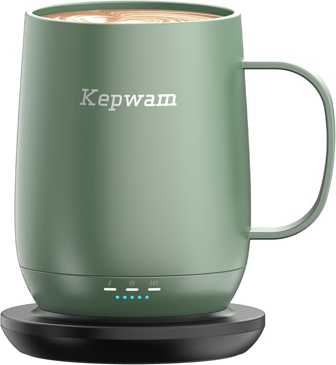 Kepwam Self-Heating Coffee Mug T2, 16oz Electric Heated Mug Hot Up to 149℉ | No by Kepwam
