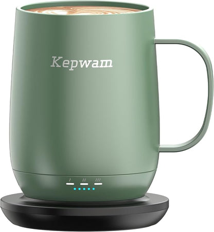Kepwam Self-Heating Coffee Mug T2, 16oz Electric Heated Mug Hot Up to 149℉ | No by Kepwam