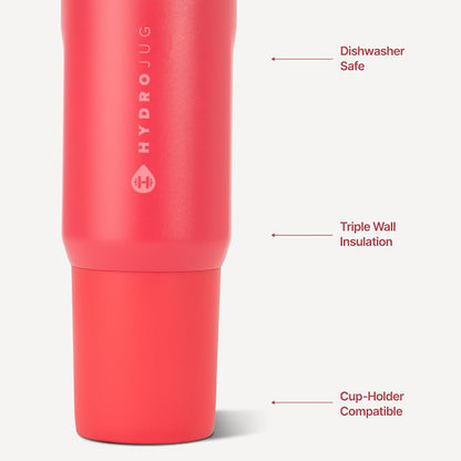 HydroJug Sport 20 oz Insulated Stainless Steel Water Bottle, Fruit Punch - Image 3