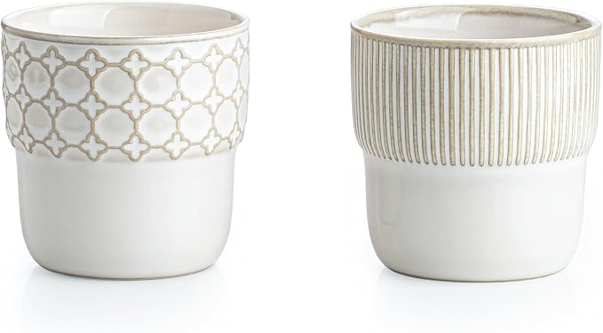Espresso Cups Set of 2, 4oz Espresso Shot Cups, Mini Coffee Mugs Farmhouse Decor by MIKIGEY