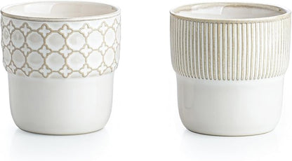 Espresso Cups Set of 2, 4oz Espresso Shot Cups, Mini Coffee Mugs Farmhouse Decor by MIKIGEY