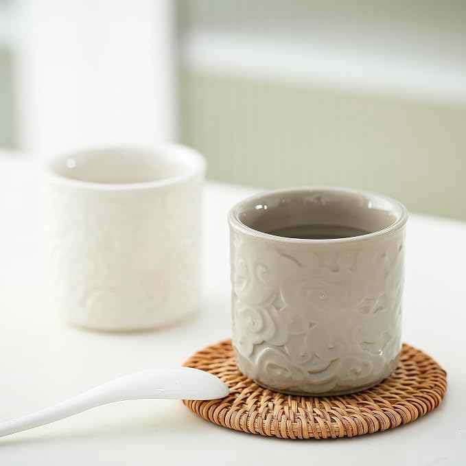 Ceramic Espresso Cups Set of 2-3oz Demitasse Cups - Image 3