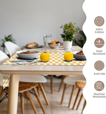 Folkulture Fall Table Runner 72 Inches Long | Cute Checkered | Table Runner - Image 3