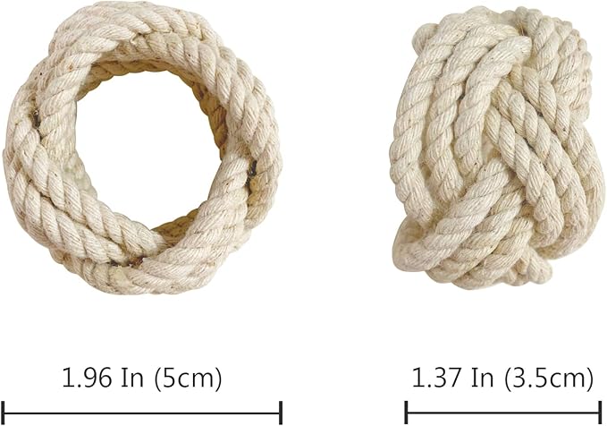Cotton Jute Napkin Rings Handmade Braided Burlap Napkin Ring, Natural Woven - Image 6