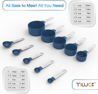 Measuring Cups & Spoons Set, Stackable Cups and Spoons | Nesting Measure Cups - Image 3