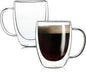 Aurzen 2 Pack Double Walled Glass Coffee Mugs by Aurzen
