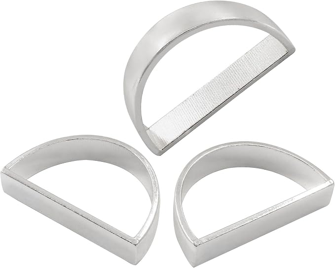 Matte Silver Napkin Rings Set of 12, Semicircle Metal | 48mm, Elegant Modern - Image 4