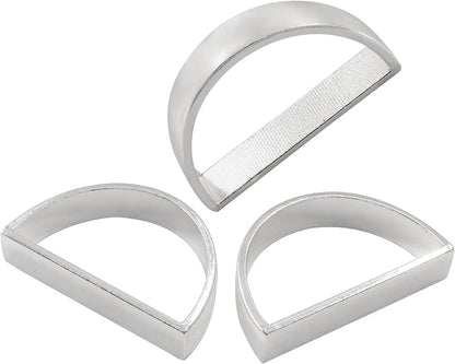 Matte Silver Napkin Rings Set of 12, Semicircle Metal | 48mm, Elegant Modern - Image 4