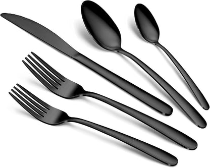 Hunnycook 20-Piece Black Silverware Set by Dedicatedtoenhancingyourdiningexperience