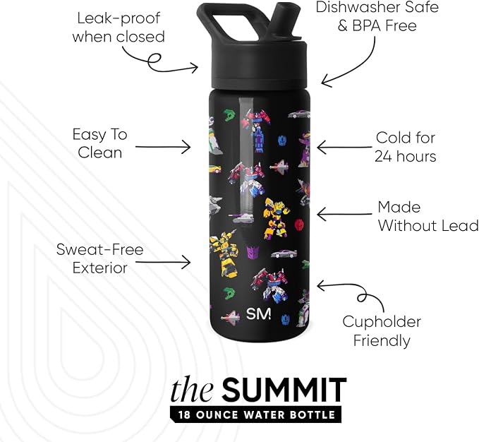 Simple Modern Transformers Kids Water Bottle & Toddler Cup | 18oz | Insulated - Image 2