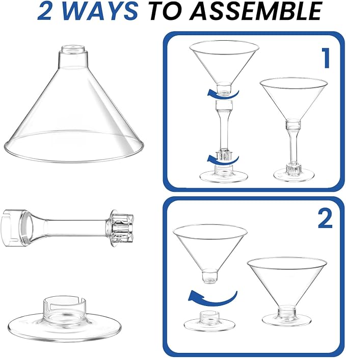 CALBODE 40 Pack Plastic Martini Glasses 5 Oz Disposable Cocktail Cups | Tall - Image 3