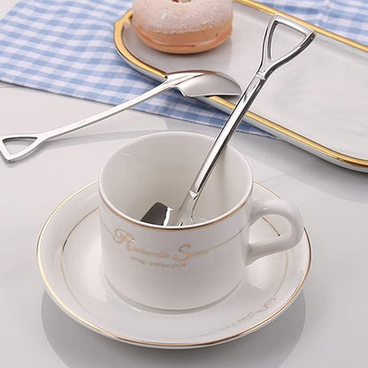 10Pcs Shovel Spoons Stainless Steel Spoon Reusable Dessert Spoons - Image 4