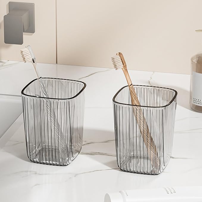 Chchmu Bathroom Toothbrush Cup 2 Pcs Minimalist Tumbler Cup Unbreakable by Chchmu