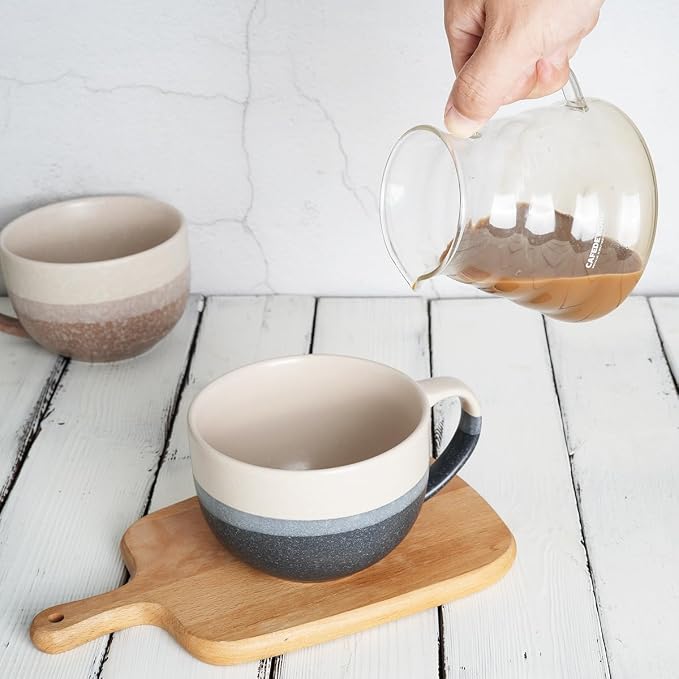 Ceramic Large Coffee Mug Set of 2, 23 Oz, Jumbo Mug Soup Bowls - Image 5