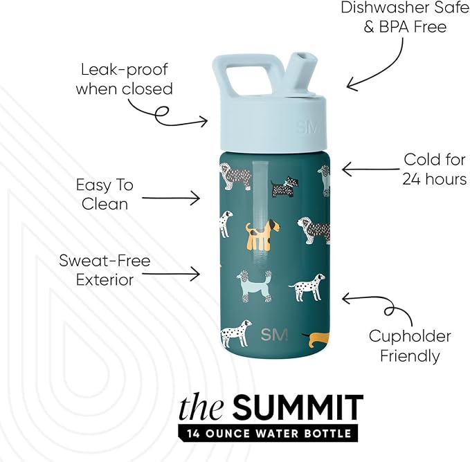 Simple Modern Kids Water Bottle & Toddler Cup | 14oz | Dogs | Insulated - Image 2