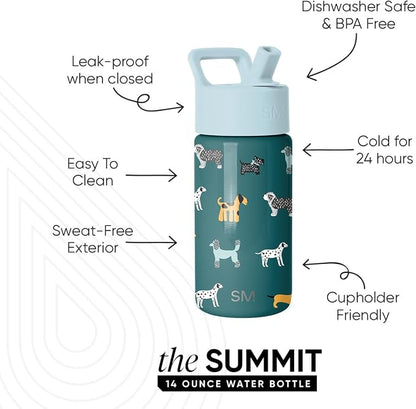 Simple Modern Kids Water Bottle & Toddler Cup | 14oz | Dogs | Insulated - Image 2