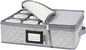 BALEINE China Storage Containers, Sturdy Quilted Wine Glass Storage, Plate Organizer with Carry Handles, Moving Boxes for Dishes, Cups, Mugs and Stemware (Mug Storage, Soft Shell Grey)