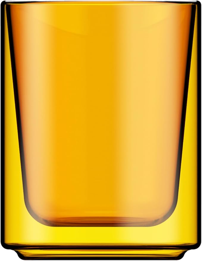 Terra Kaffe Marigold Mezzo 8 oz Double-Walled Coffee Glass – Borosilicate by TerraKaffe