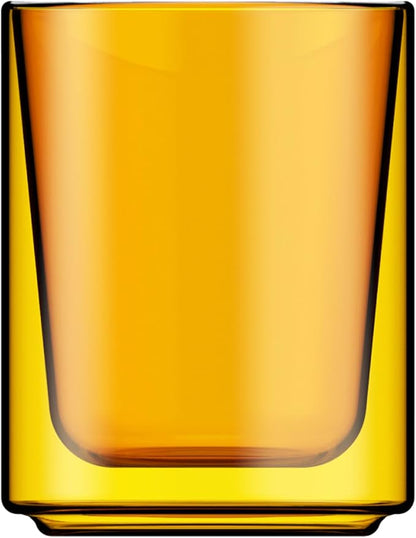 Terra Kaffe Marigold Mezzo 8 oz Double-Walled Coffee Glass – Borosilicate by TerraKaffe