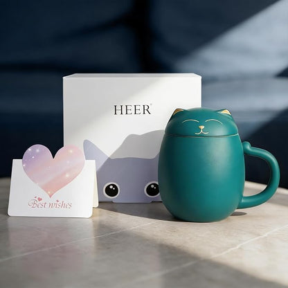 HEER Cat Ceramic Tea Mug 13.5oz - Image 2